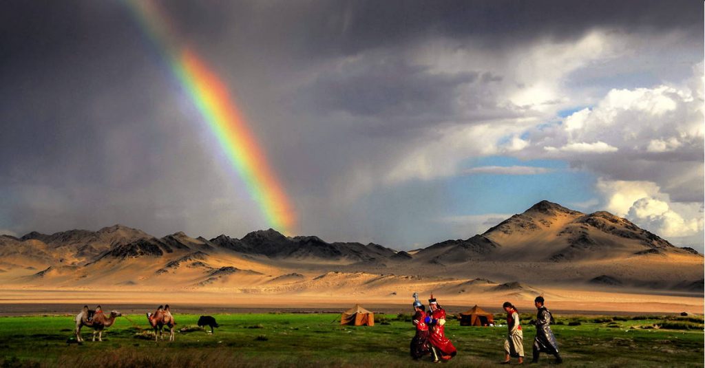 Regenbogen in der Mongolei