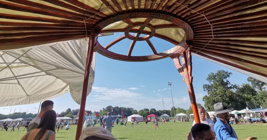 Blick aus dem Ger beim Naadam 2023 in Leonding